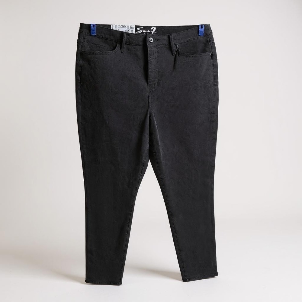 Seven7 Women's 16 Black High-Rise Skinny Stretch Denim Jeans NWT 36x28
